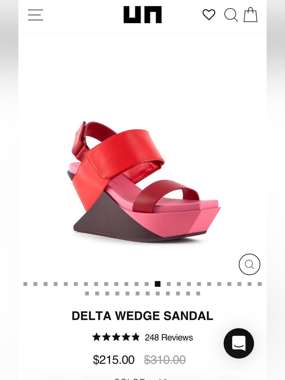 United Nude Delta Wedge Sandal — Red and Pink